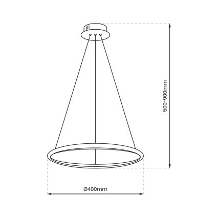 Lampadario LED a sospensione con filo ROTONDA LED/27W/230V oro