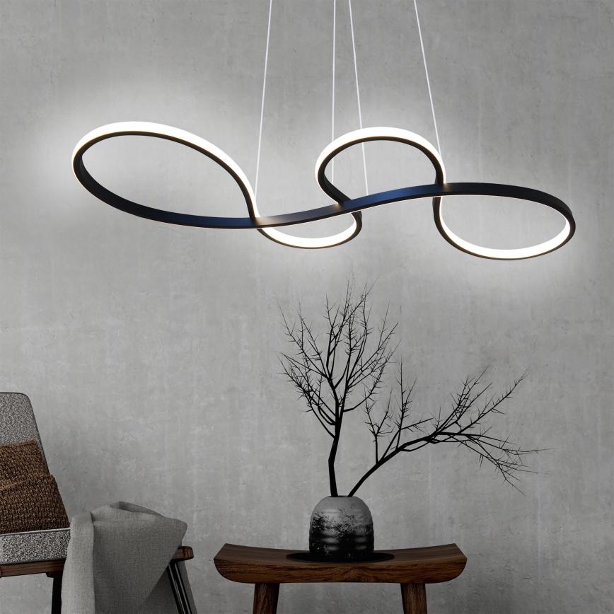 Lampadario LED a sospensione con filo SALSA LED/38W/230V 4000K nero