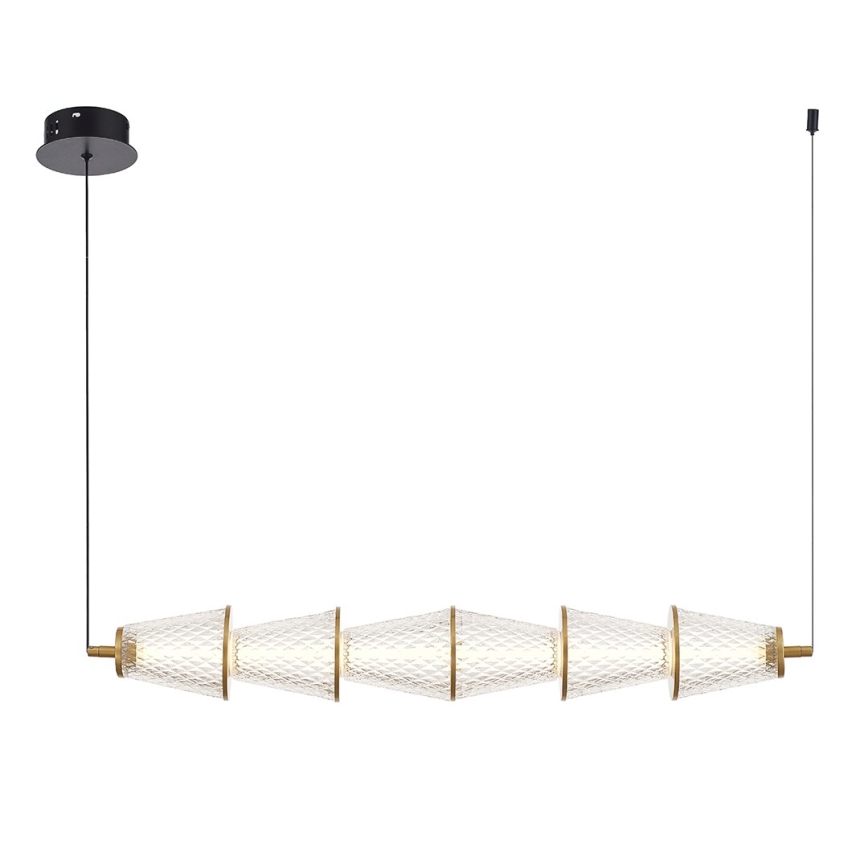 Lampadario LED a sospensione con filo SANSA LED/11W/230V oro/limpido