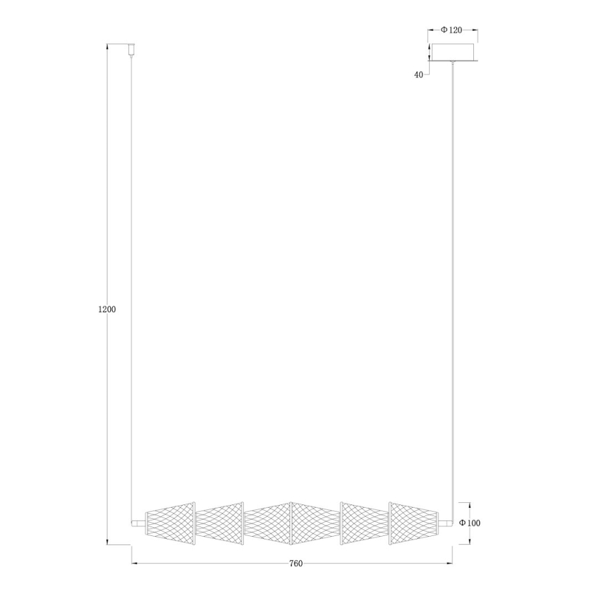 Lampadario LED a sospensione con filo SANSA LED/11W/230V oro/limpido