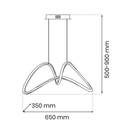 Lampadario LED a sospensione con filo TESORO LED/48W/230V nero