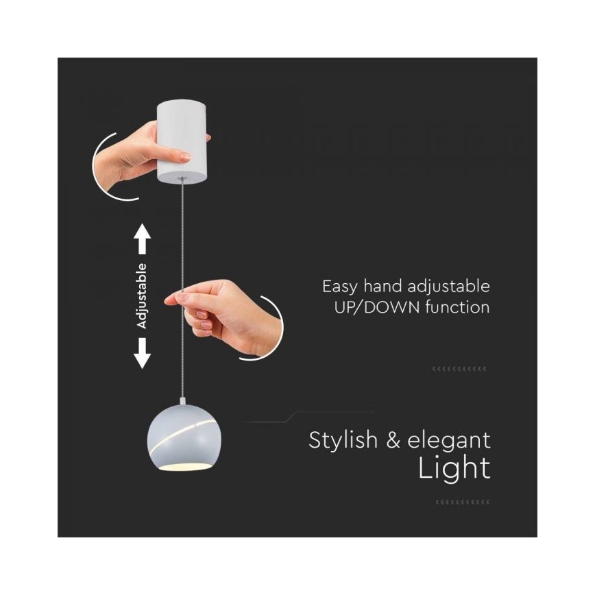 Lampadario LED a sospensione con filo touch LED/8,5W/230V 3000K bianco