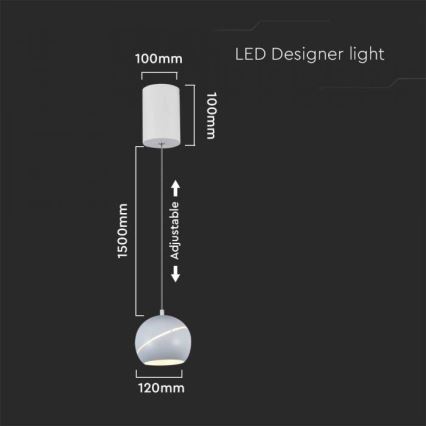 Lampadario LED a sospensione con filo touch LED/8,5W/230V 3000K bianco