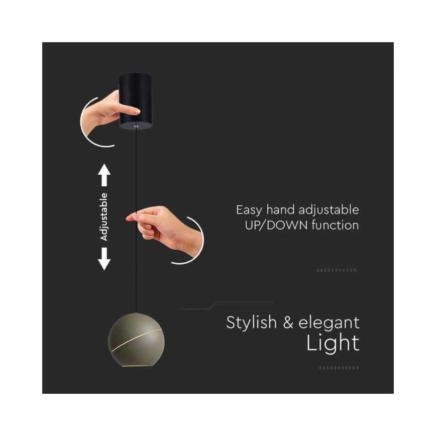 Lampadario LED a sospensione con filo touch LED/8,5W/230V 3000K grigio