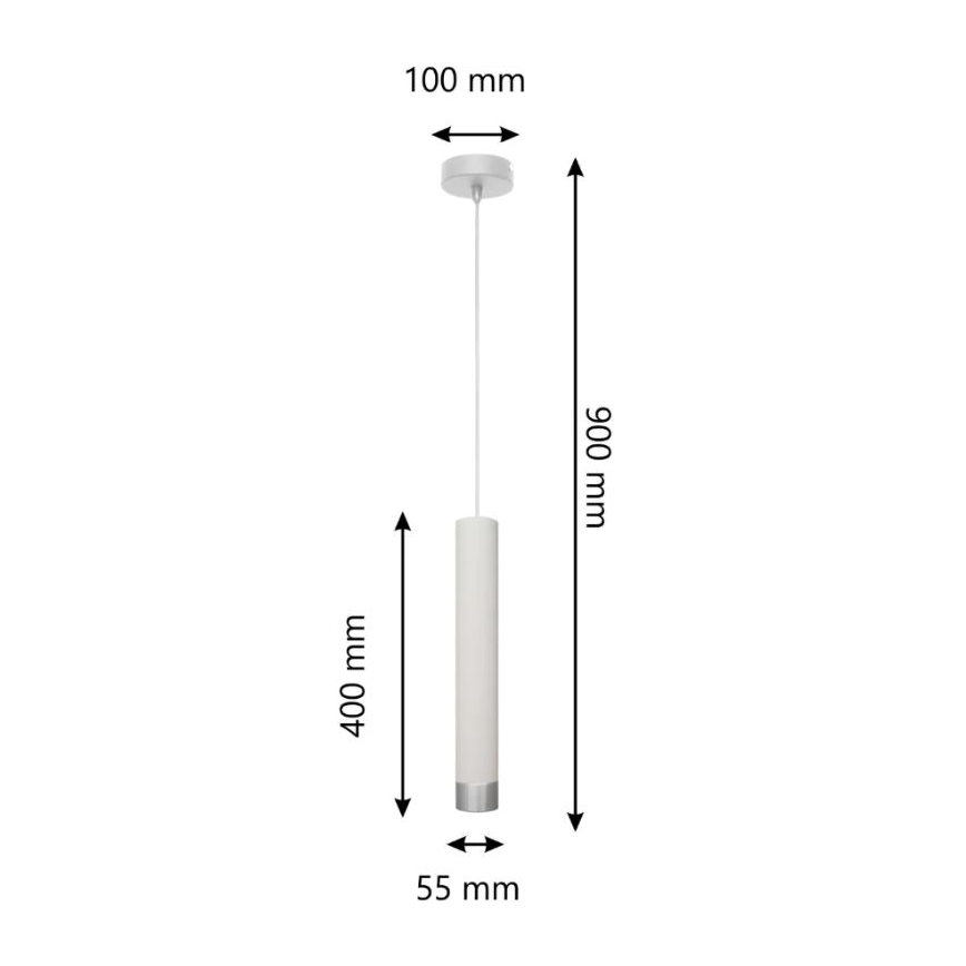 Lampadario LED a sospensione con filo TUBA 1xGU10/4,8W/230V bianco/cromo opaco