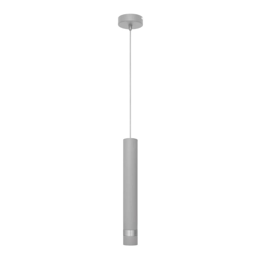 Lampadario LED a sospensione con filo TUBA 1xGU10/4,8W/230V grigio/cromo lucido