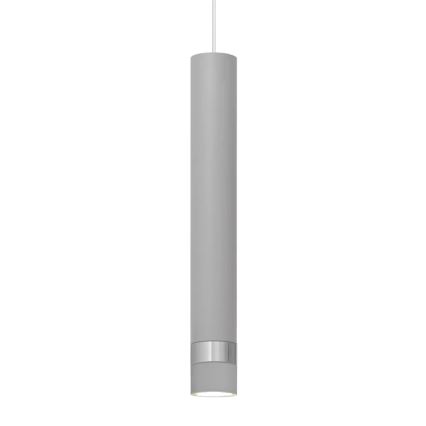 Lampadario LED a sospensione con filo TUBA 1xGU10/4,8W/230V grigio/cromo lucido