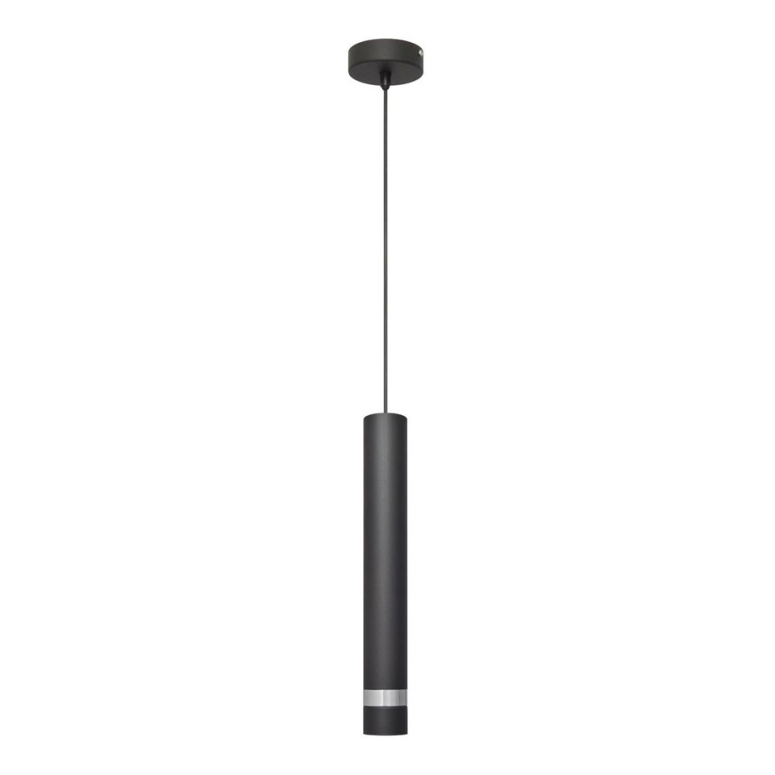 Lampadario LED a sospensione con filo TUBA 1xGU10/4,8W/230V nero/cromo lucido