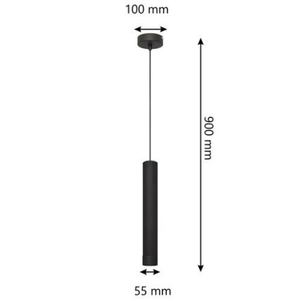 Lampadario LED a sospensione con filo TUBA 1xGU10/4,8W/230V nero