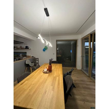 Lampadario LED a sospensione con filo TWIST LED/37W/230V 4000K 120 cm nero