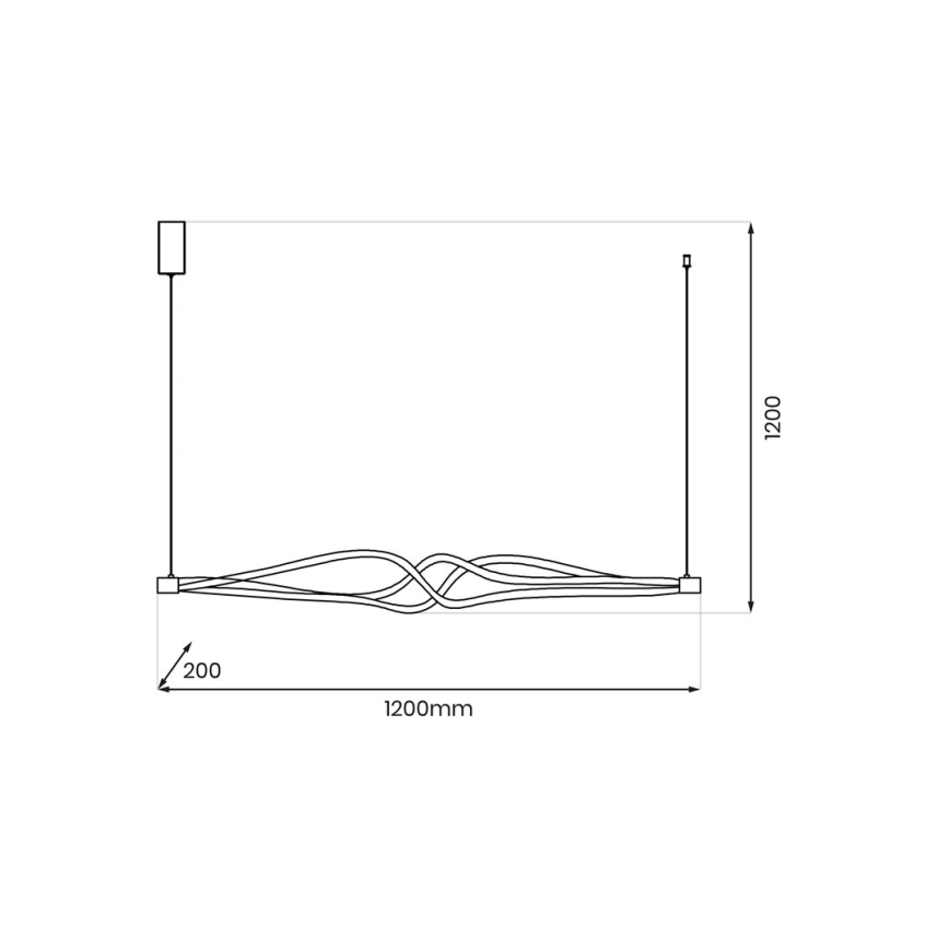 Lampadario LED a sospensione con filo TWISTER LED/56W/230V nero