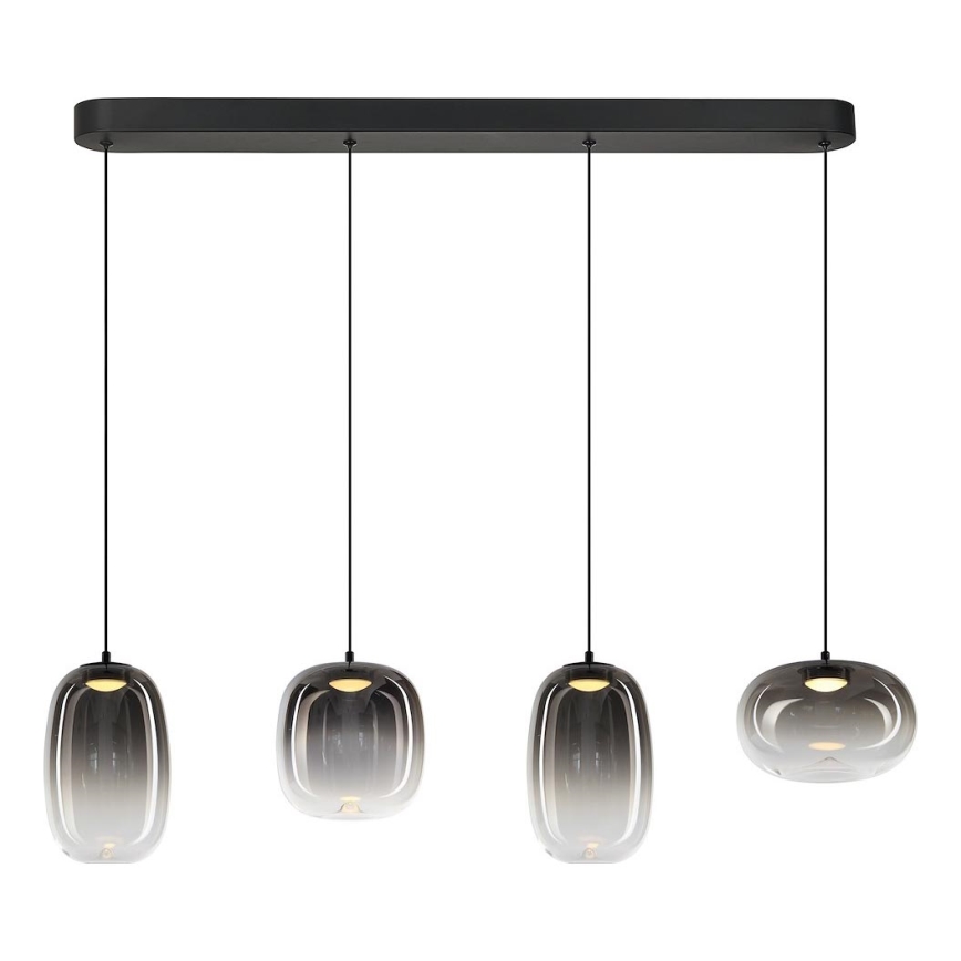 Lampadario LED a sospensione con filo VASO LED/15W/230V nero/fumé