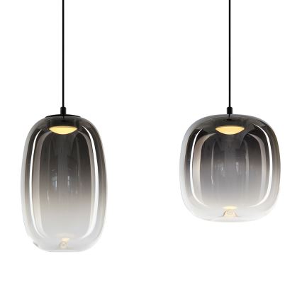 Lampadario LED a sospensione con filo VASO LED/15W/230V nero/fumé