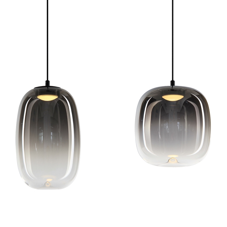 Lampadario LED a sospensione con filo VASO LED/15W/230V nero/fumé