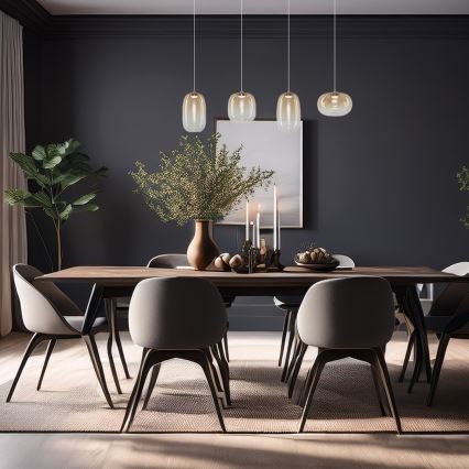 Lampadario LED a sospensione con filo VASO LED/15W/230V oro/fumé