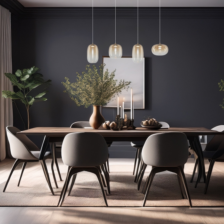 Lampadario LED a sospensione con filo VASO LED/15W/230V oro/fumé
