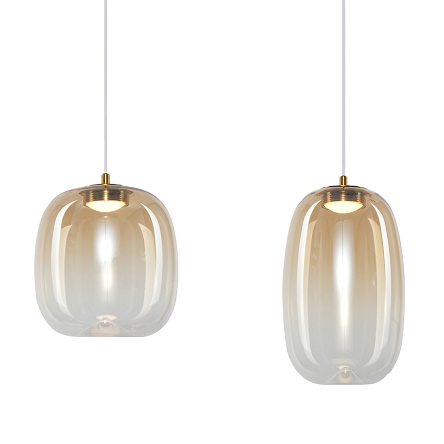 Lampadario LED a sospensione con filo VASO LED/15W/230V oro/fumé