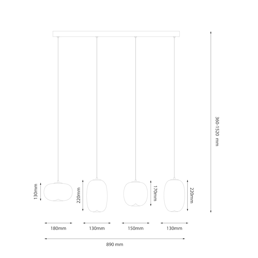 Lampadario LED a sospensione con filo VASO LED/15W/230V oro/fumé