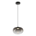 Lampadario LED a sospensione con filo VASO LED/4W/230V diametro 18 cm nero/fumé