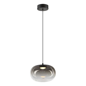 Lampadario LED a sospensione con filo VASO LED/4W/230V diametro 18 cm nero/fumé