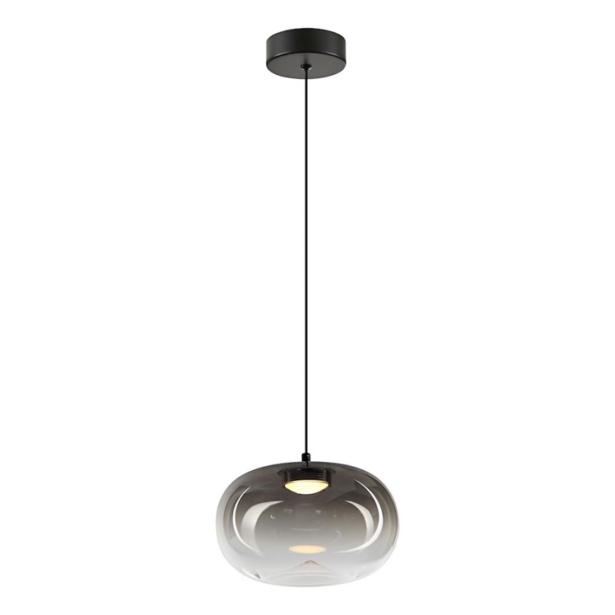 Lampadario LED a sospensione con filo VASO LED/4W/230V diametro 18 cm nero/fumé