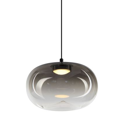 Lampadario LED a sospensione con filo VASO LED/4W/230V diametro 18 cm nero/fumé
