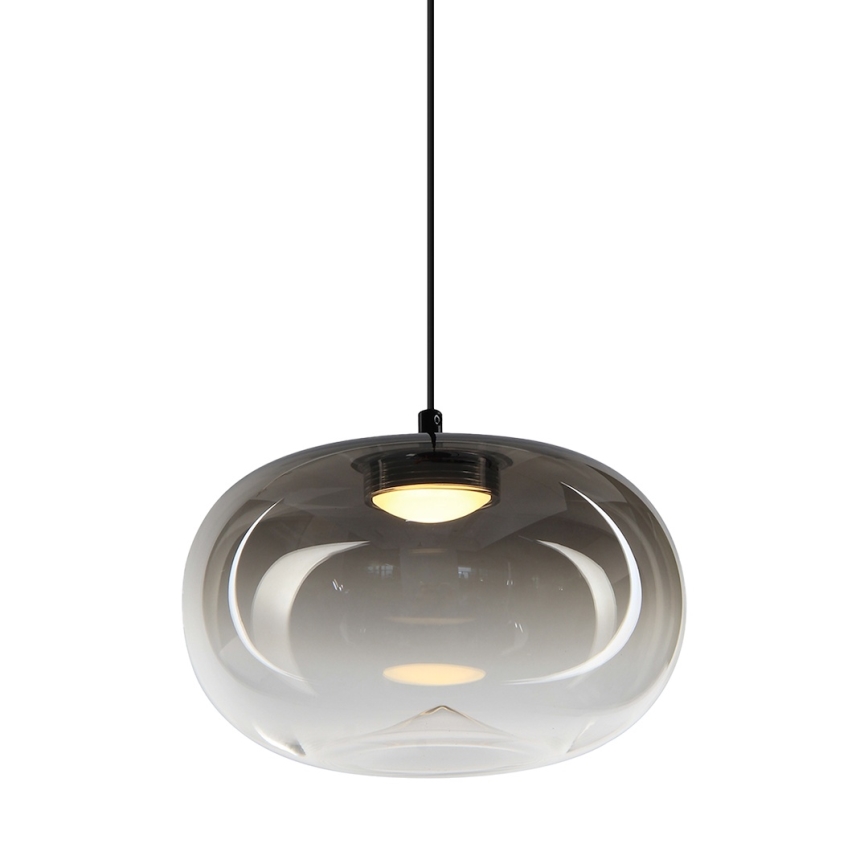 Lampadario LED a sospensione con filo VASO LED/4W/230V diametro 18 cm nero/fumé