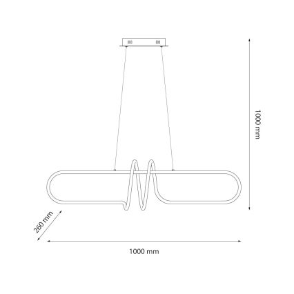 Lampadario LED a sospensione con filo VERTIGO LED/54W/230V nero