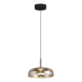 Lampadario LED a sospensione con filo VETRO LED/6W/230V diametro 23 cm beige/nero