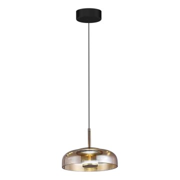 Lampadario LED a sospensione con filo VETRO LED/6W/230V diametro 23 cm beige/nero