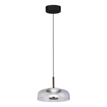 Lampadario LED a sospensione con filo VETRO LED/6W/230V diametro 23 cm grigio/nero