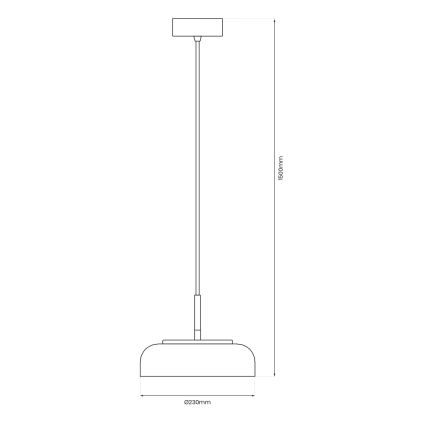 Lampadario LED a sospensione con filo VETRO LED/6W/230V diametro 23 cm grigio/nero
