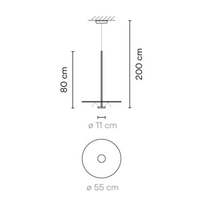 Lampadario LED a sospensione con filo VIBIA LED/13,5W/230V CRI90