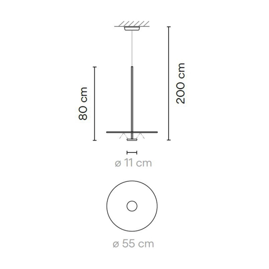 Lampadario LED a sospensione con filo VIBIA LED/13,5W/230V CRI90