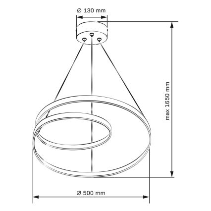 Lampadario LED a sospensione con filo ZEFIRA LED/40W/230V 4000K diametro 50 cm cromo lucido