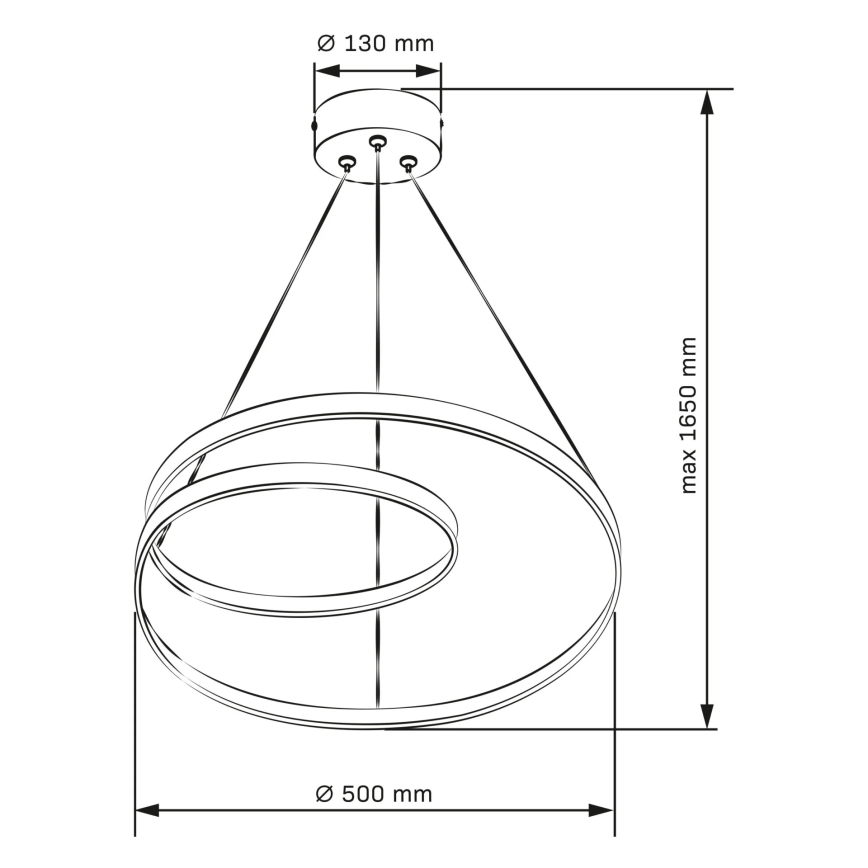 Lampadario LED a sospensione con filo ZEFIRA LED/40W/230V 4000K diametro 50 cm cromo lucido