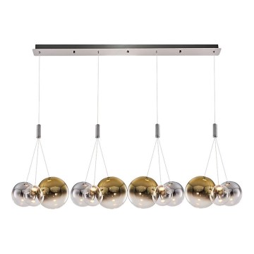 Lampadario LED a sospensione ENNA 12xG9/5W/230V 3000K fumé/oro