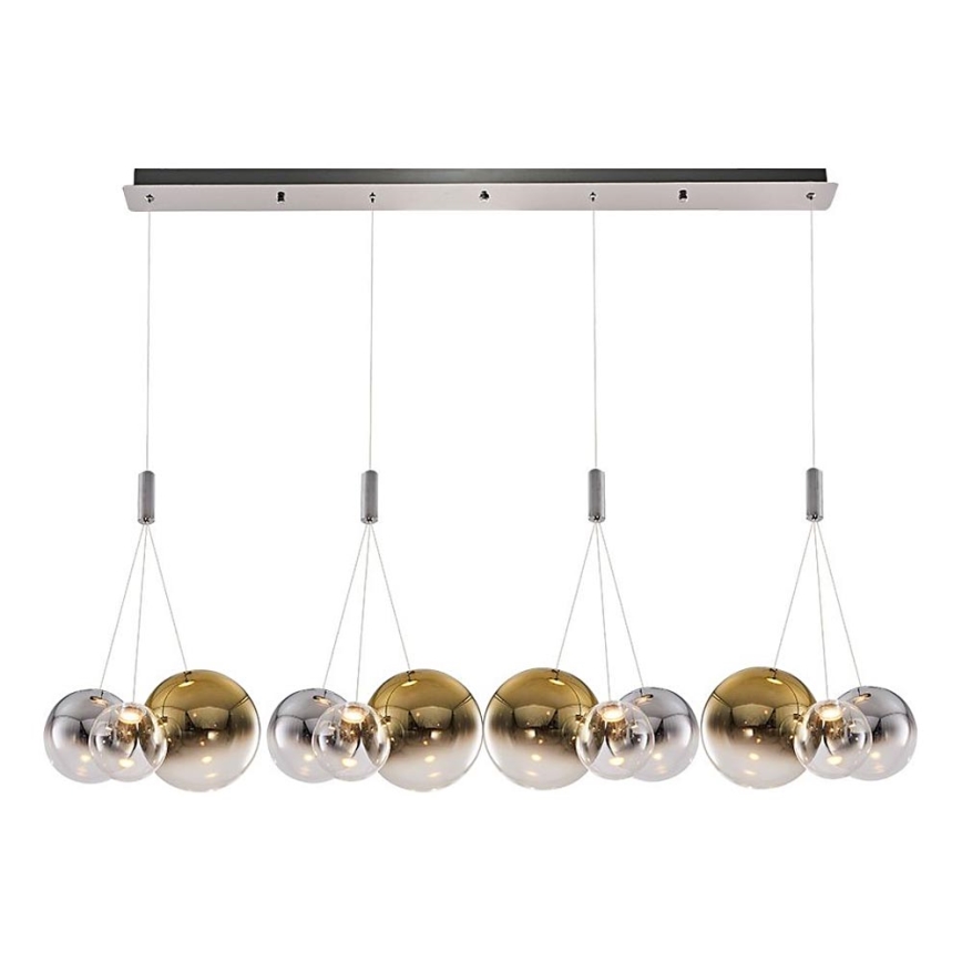 Lampadario LED a sospensione ENNA 12xG9/5W/230V 3000K fumé/oro