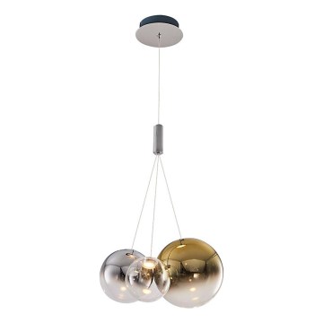 Lampadario LED a sospensione ENNA 3xG9/5W/230V 3000K fumé/oro