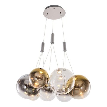Lampadario LED a sospensione ENNA 9xG9/5W/230V 3000K fumé/oro