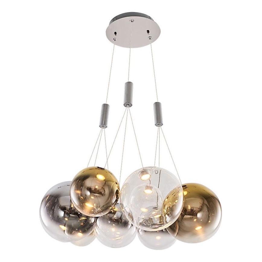 Lampadario LED a sospensione ENNA 9xG9/5W/230V 3000K fumé/oro