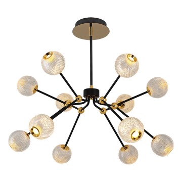 Lampadario LED a sospensione GELA 12xLED/5W/230V 3000K nero/oro