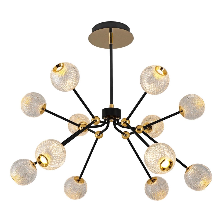Lampadario LED a sospensione GELA 12xLED/5W/230V 3000K nero/oro