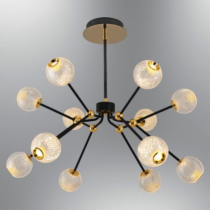 Lampadario LED a sospensione GELA 12xLED/5W/230V 3000K nero/oro