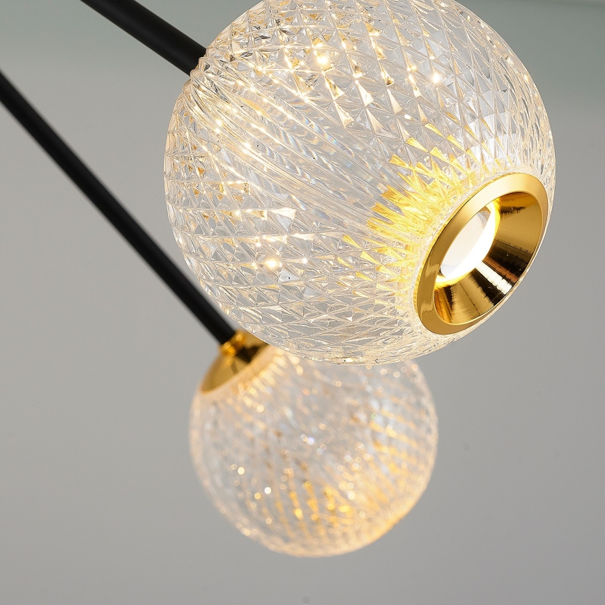 Lampadario LED a sospensione GELA 12xLED/5W/230V 3000K nero/oro