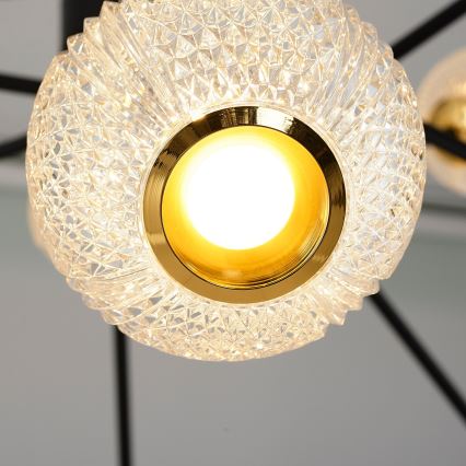Lampadario LED a sospensione GELA 12xLED/5W/230V 3000K nero/oro