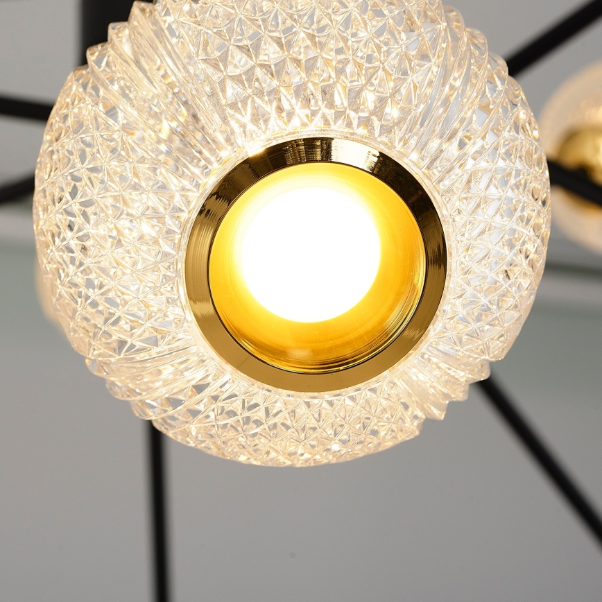 Lampadario LED a sospensione GELA 12xLED/5W/230V 3000K nero/oro