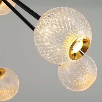 Lampadario LED a sospensione GELA 12xLED/5W/230V 3000K nero/oro
