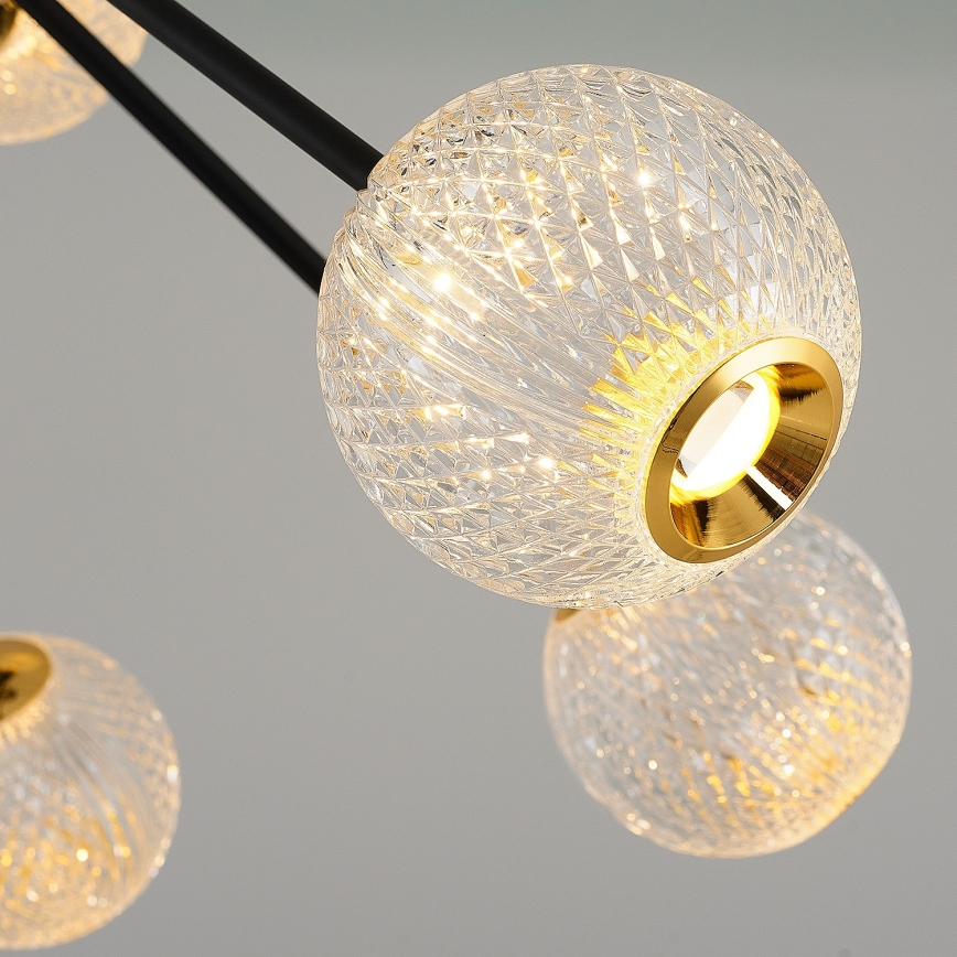 Lampadario LED a sospensione GELA 12xLED/5W/230V 3000K nero/oro
