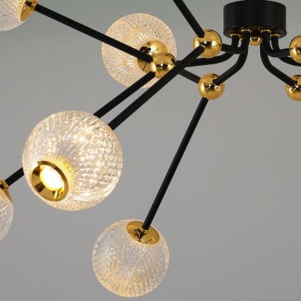 Lampadario LED a sospensione GELA 12xLED/5W/230V 3000K nero/oro